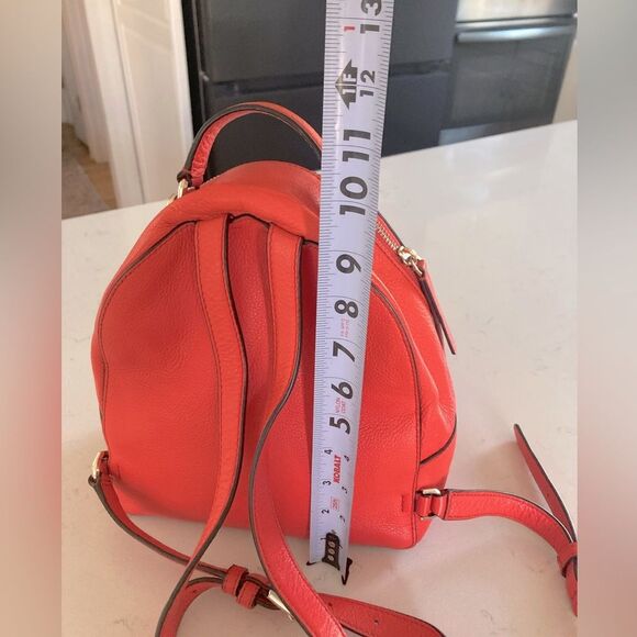Kate Spade New York Jackson Backpack Coral Orange Pink Leather Mini Day Bag - Picture 11 of 11